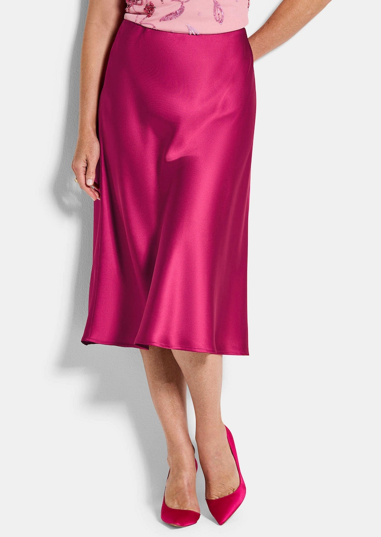 Ausgestellter Satinrock mit Schlupfbund