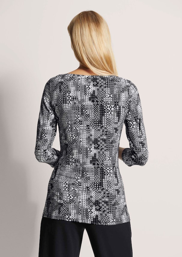 Rundhals-Shirt mit 3/4-Ärmeln 2