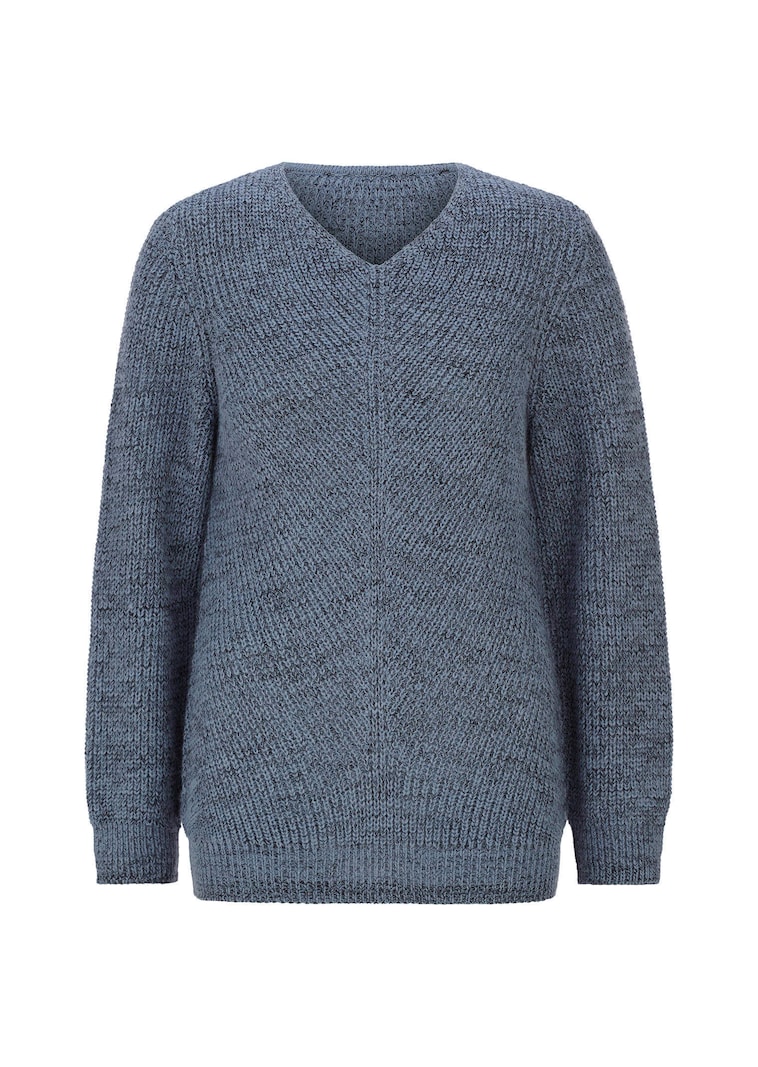 Tricot pullover met naadloze V-hals