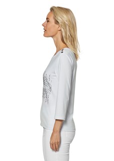 Shirt mit Glitzerprint und Zierknopfleiste thumbnail 4