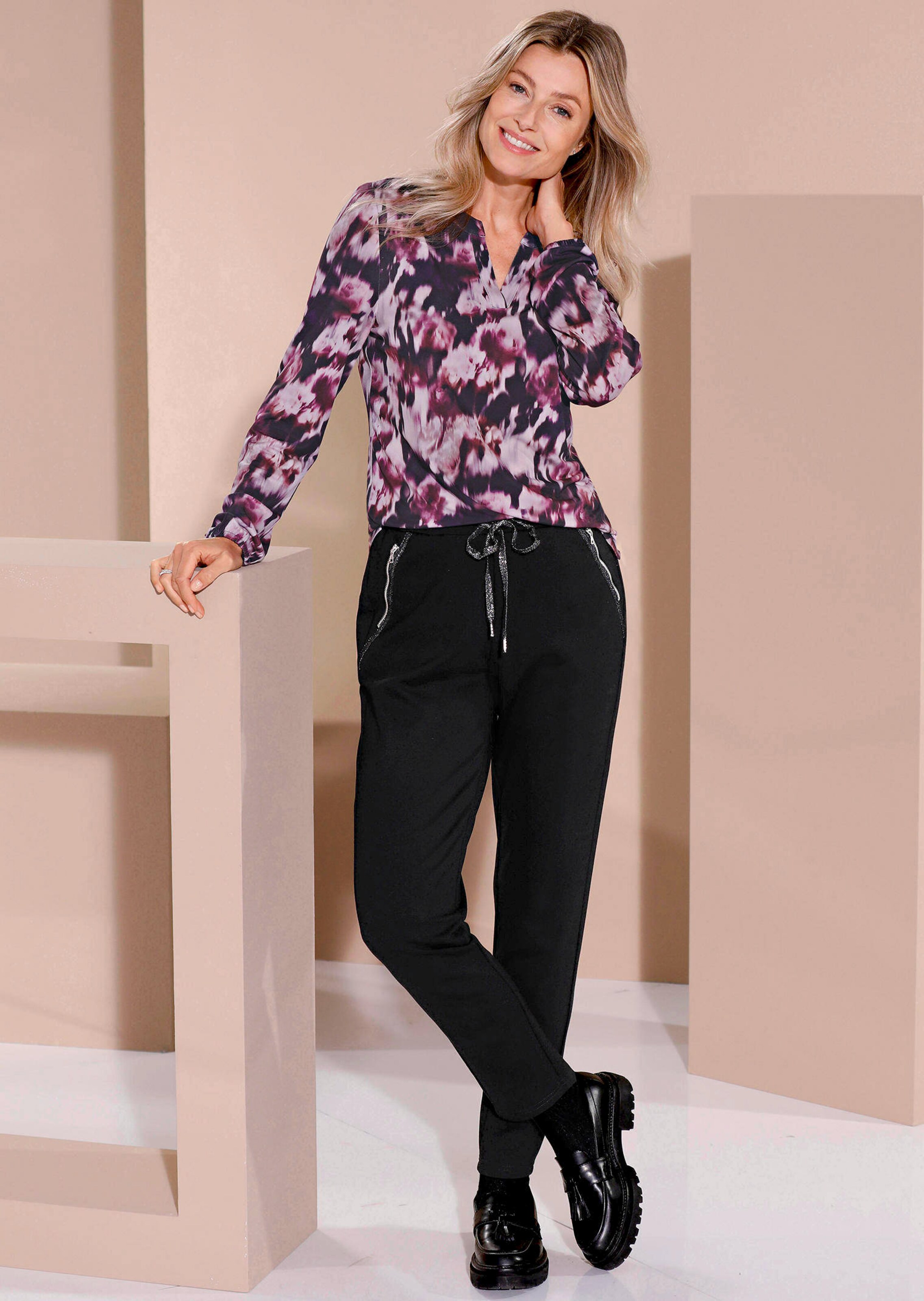 Blouse coupe cintrée sur baie à motifs atelier GOLDNER