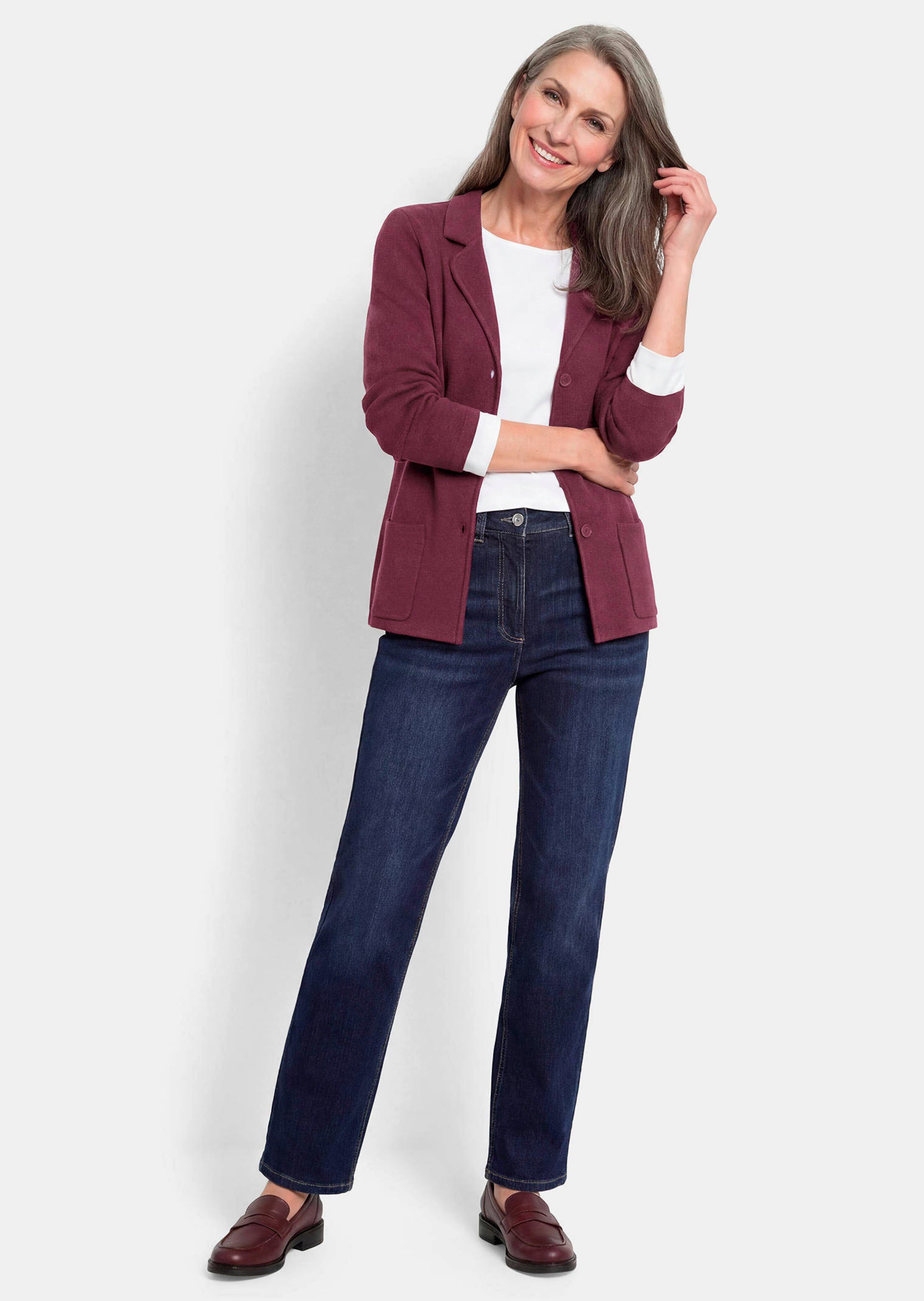 Strickblazer mit aufgesetzten Taschen