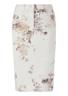 Printed pencil skirt with pockets and belt loops thumbnail 1