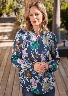 Druckbluse mit Smok-Details thumbnail 7