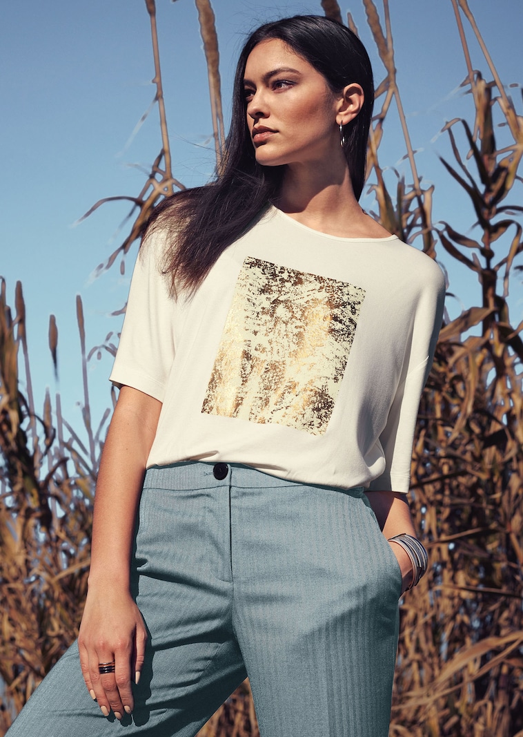 Oversized-Shirt mit exklusivem Glanz-Print