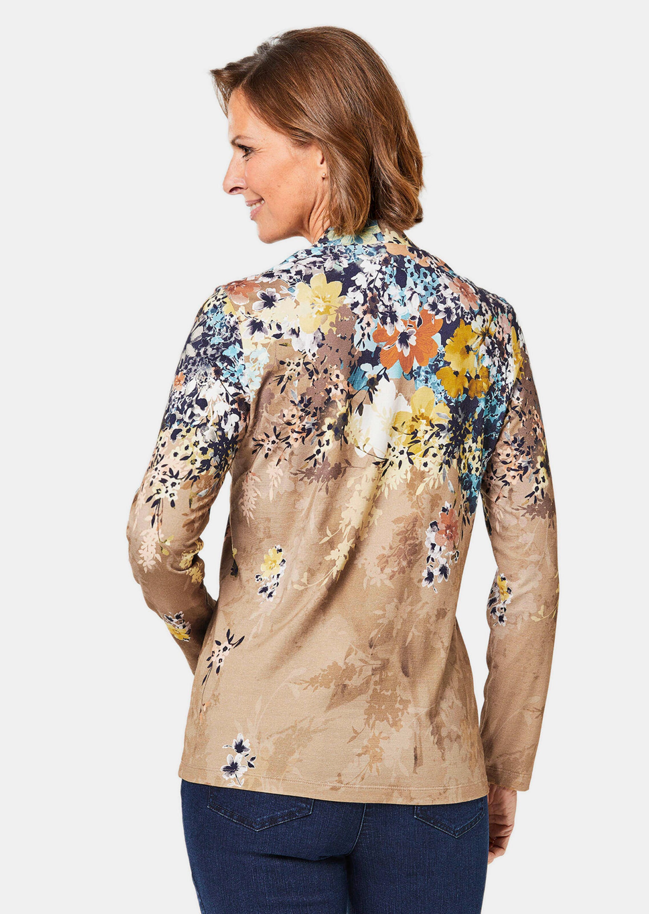 T-shirt imprimé - camel / pétrole / à motifs - Gr. 48 de Goldner Fashion