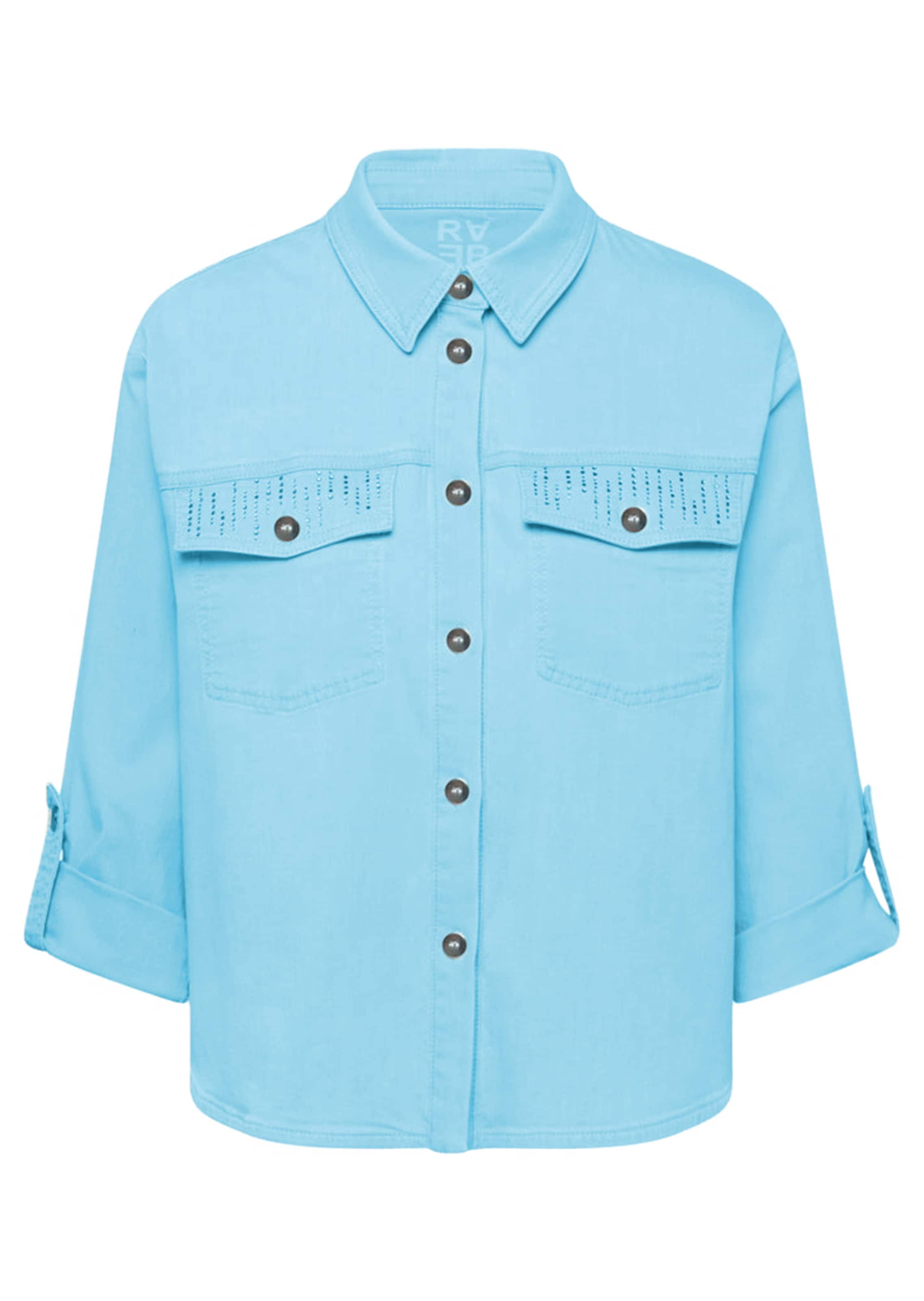 Jeansblouse met glinsterende klepzakken