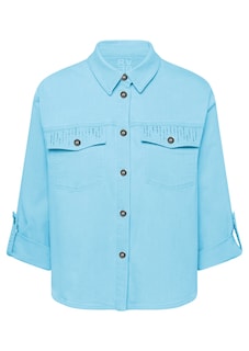 Jeansblouse met glinsterende klepzakken thumbnail 6