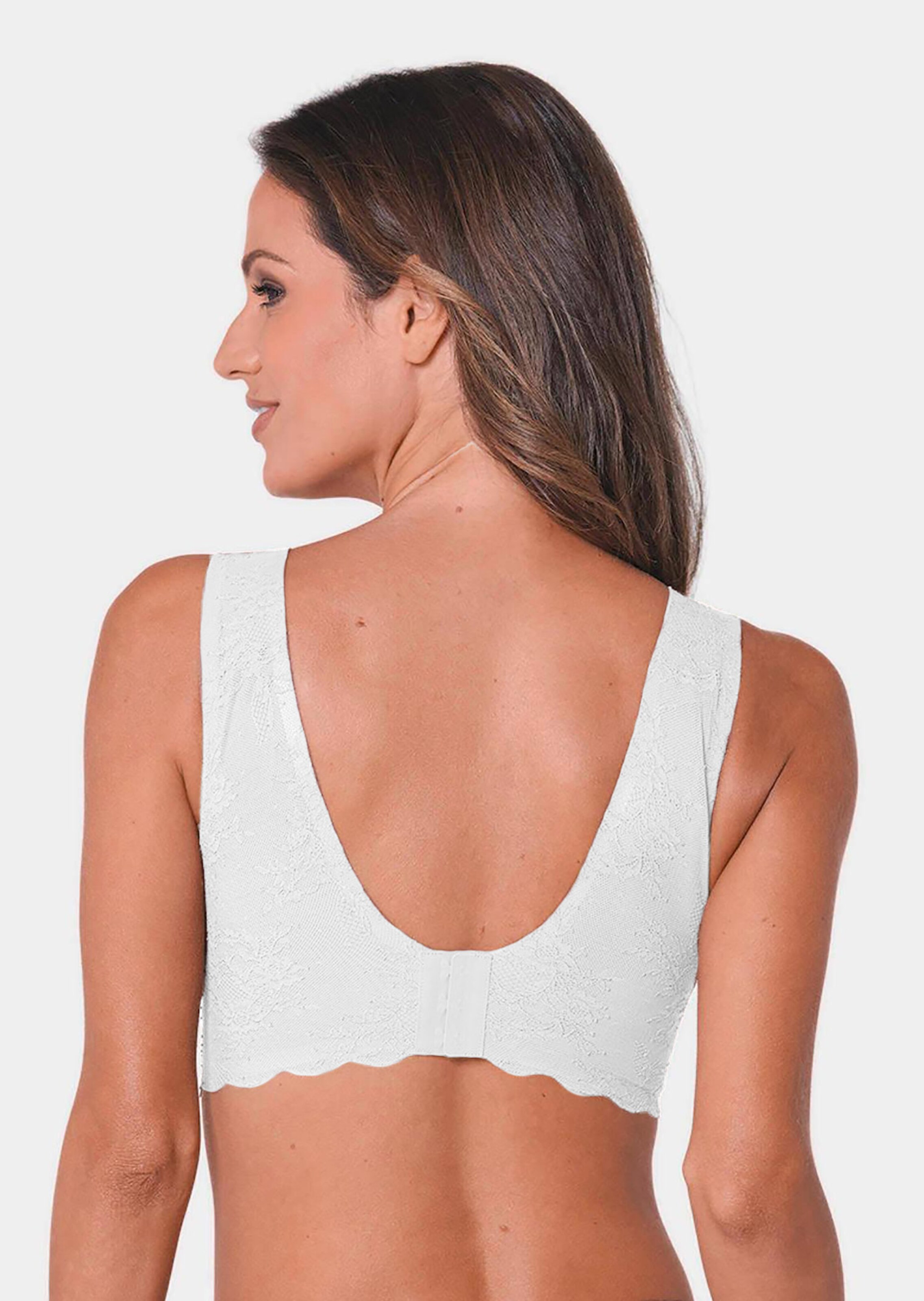 Soutien-gorge bustier avec superposition de dentelle - champagne - Gr. XL de Goldner Fashion