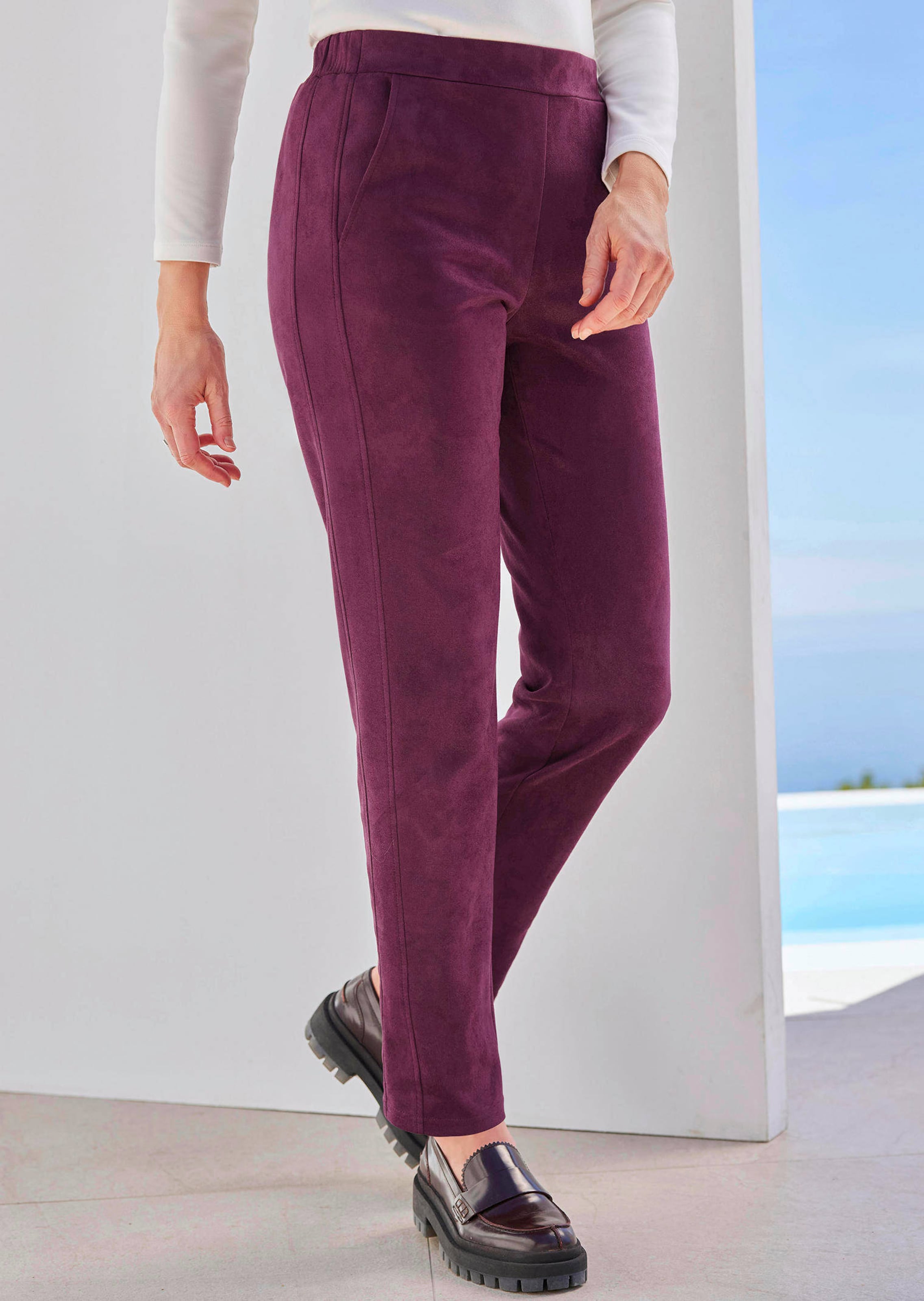 Hose LOUISA in Veloursleder-Optik