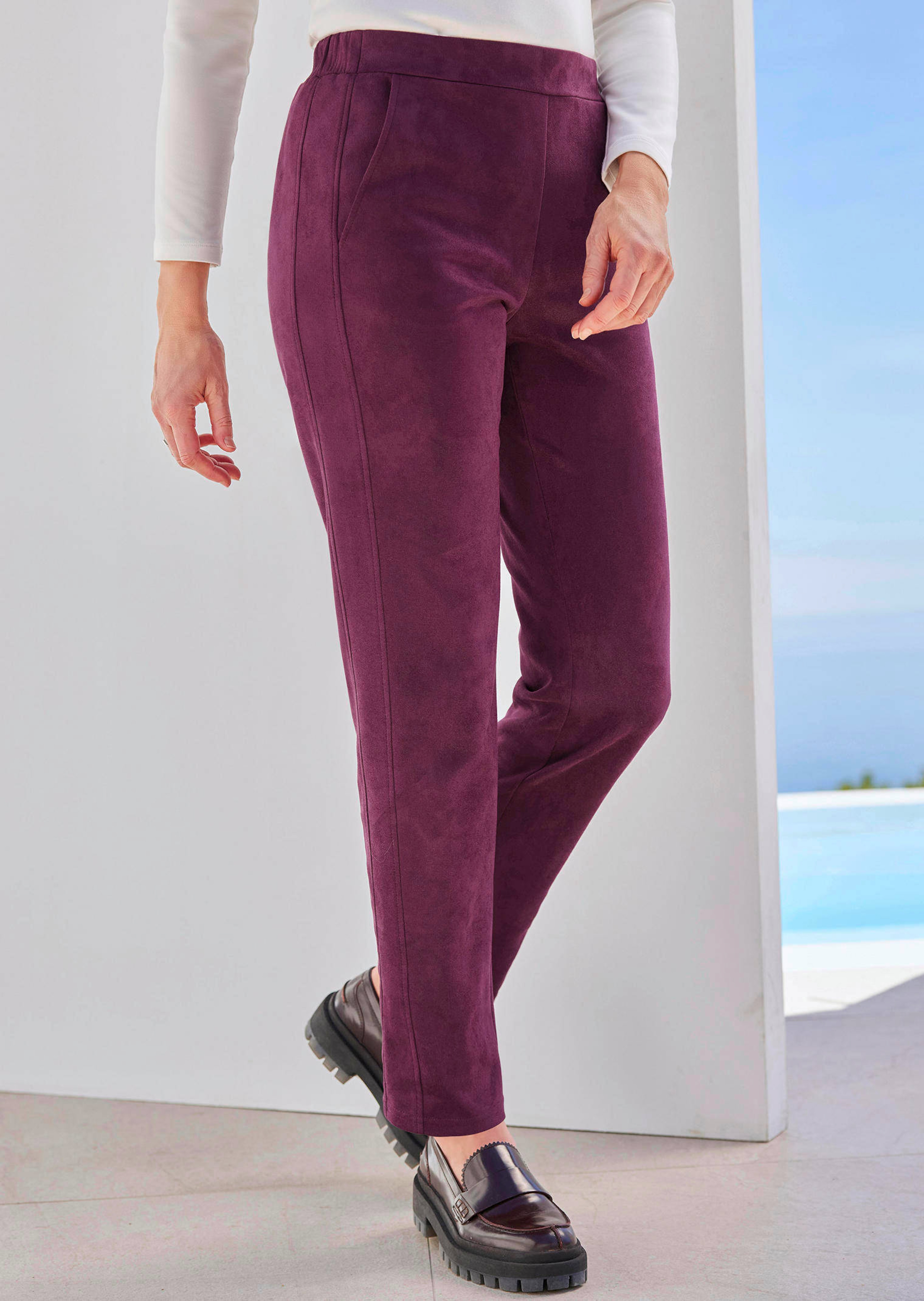 Hose LOUISA in Veloursleder-Optik