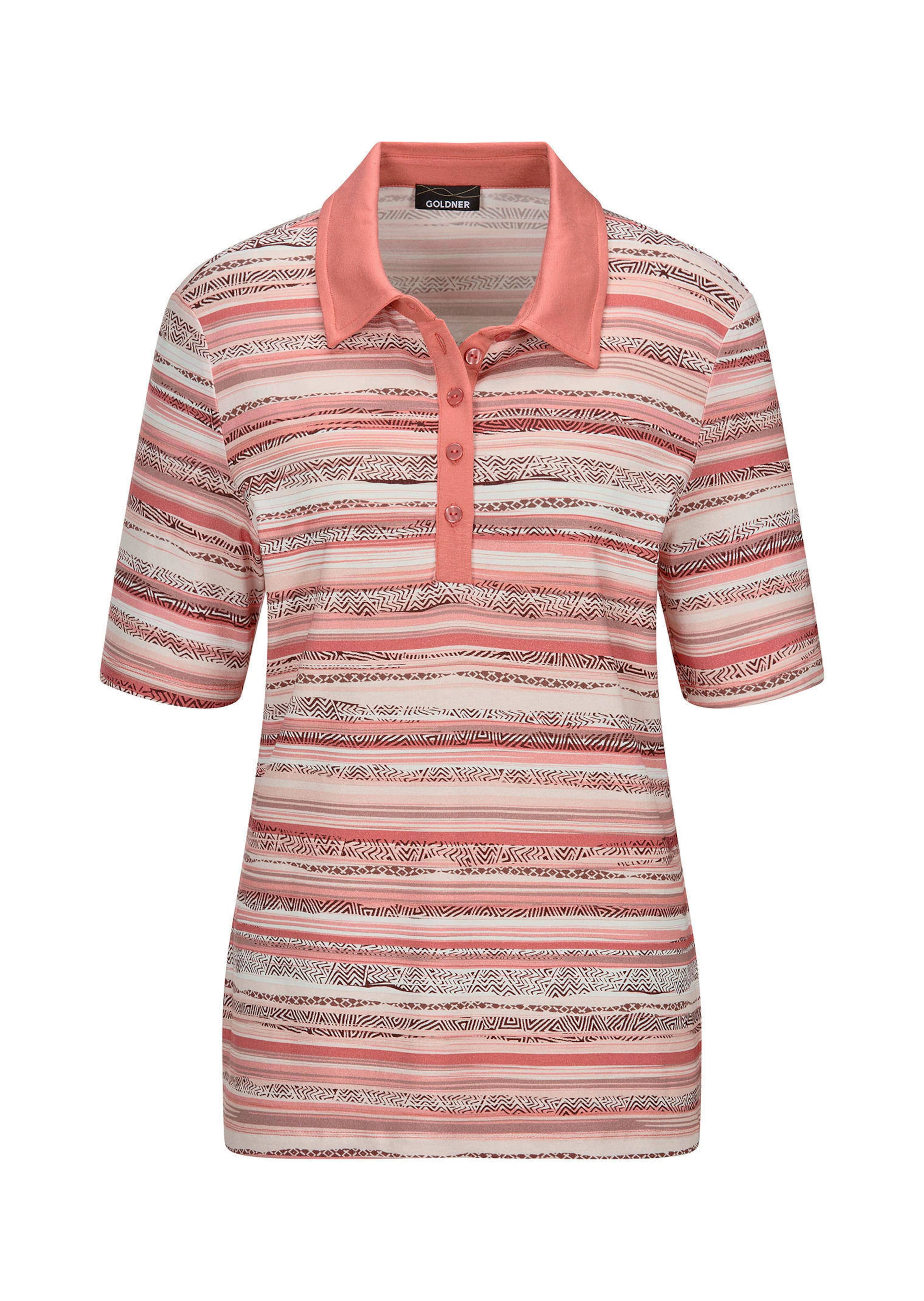 Geringeltes Poloshirt aus Viskose-Jersey