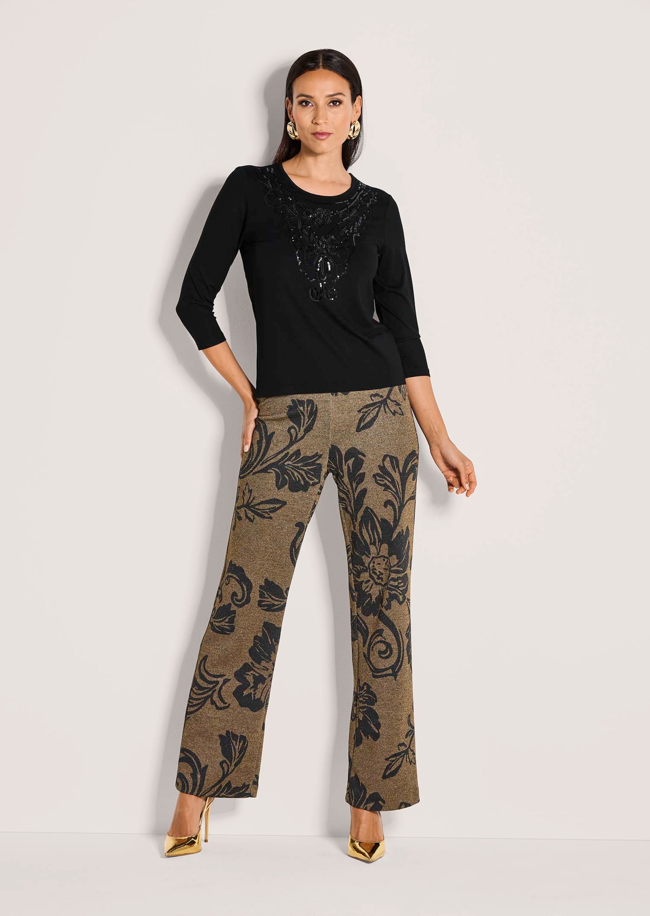 Shirt mit Zierstein-Besatz