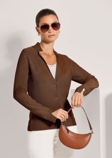 Schlanker Strickblazer mit langen Ärmeln thumbnail 4