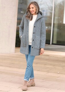 Kurzmantel mit Wollanteil in Bicolor-Optik thumbnail 7