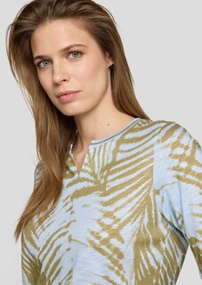 T-shirt flammée avec imprimé de feuilles thumbnail 2