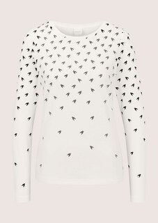 Langarmshirt mit Strass und Hahnentrittmuster thumbnail 6