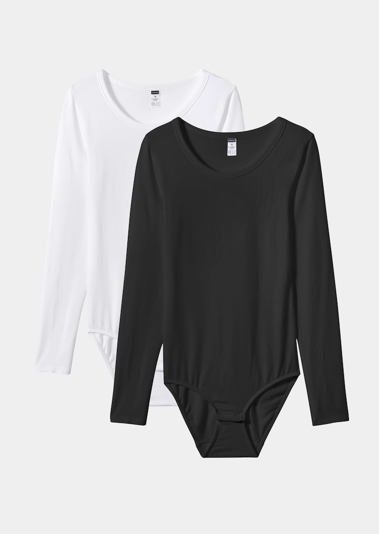 Long-sleeved bodysuits, 2-pack
