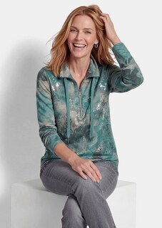 Sweatshirt met aquarelprint en glanseffect thumbnail 4