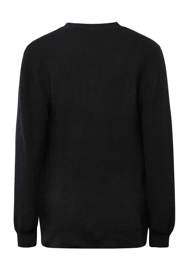 Kaschmirpullover in Patentstrick mit V-Ausschnitt