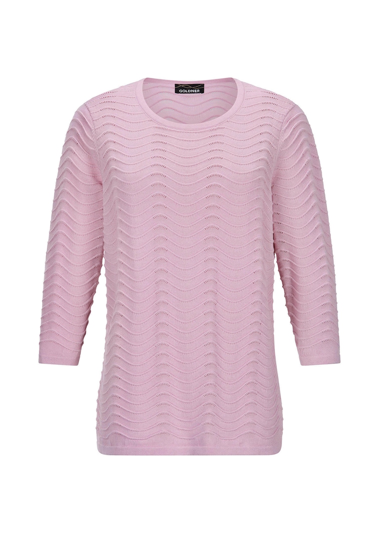 Pull en tricot structuré, à motif ondulé