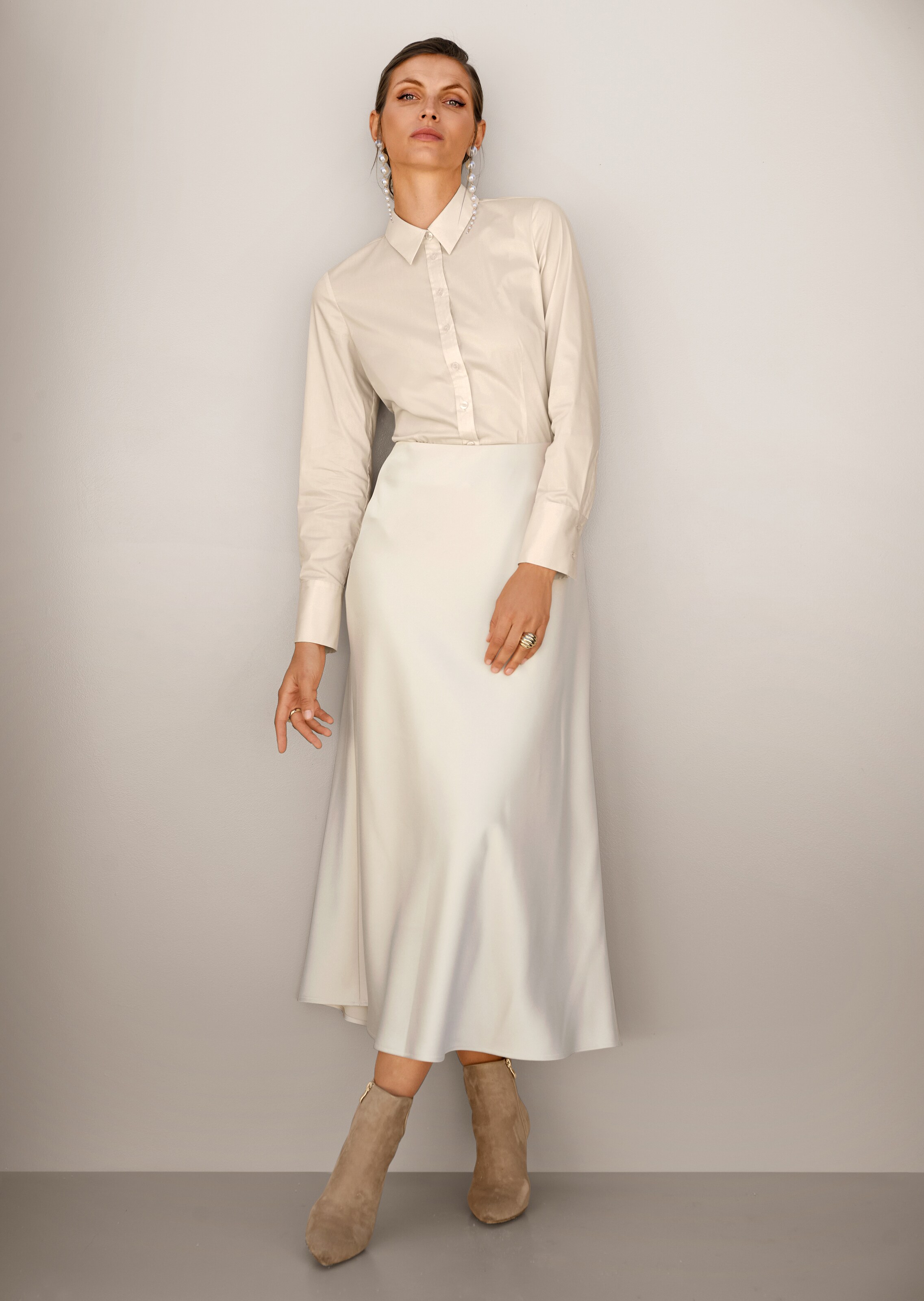 Hemdbluse mit glänzendem Finish