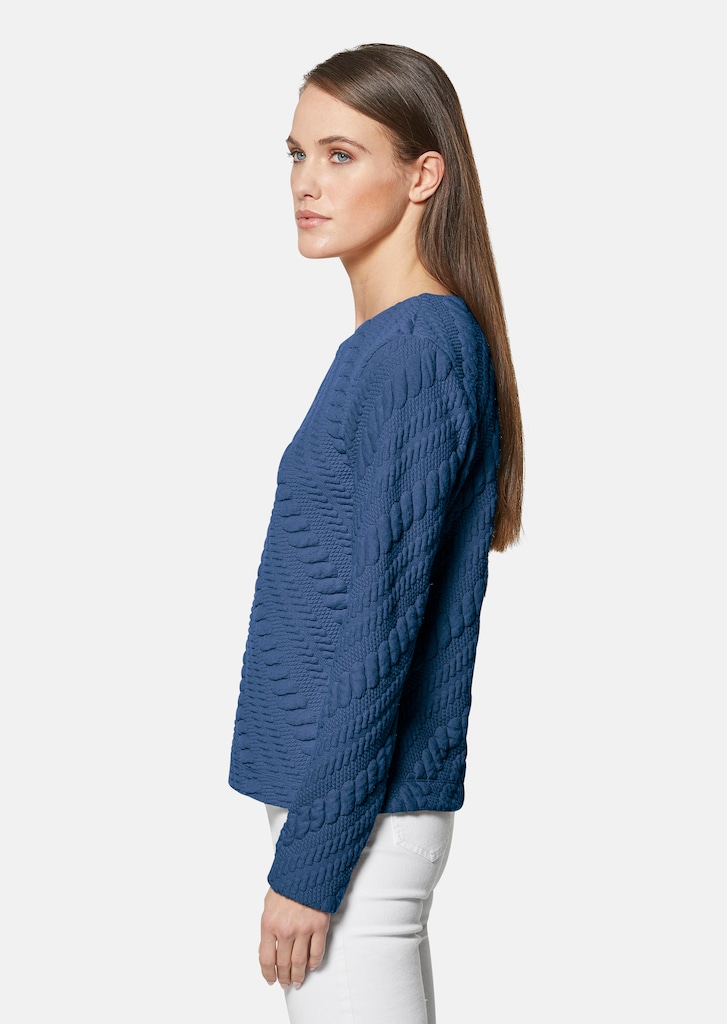 Sweatshirt en élégant jersey à texture en diagonale 3