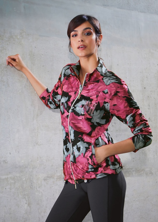 Sporty jacket with floral print