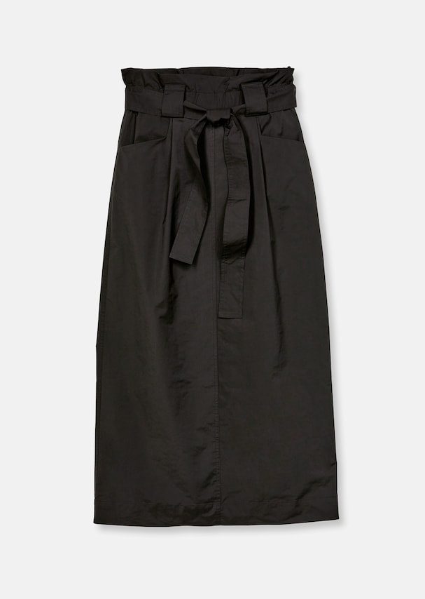 Highwaist midi skirt with tie belt 5