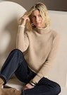 Wollpullover mit Kontraststreifen und Perlfangmuster thumbnail 1