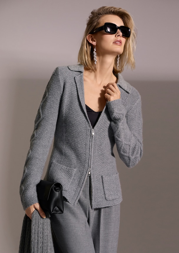 Kaschmir-Blazer mit Zopfpartien 6