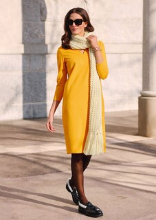 Stretch-Kleid mit kurzen Ärmeln und ausgestelltem Rock thumbnail 7