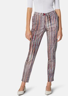Cropped cigarette trousers with striped print thumbnail 1
