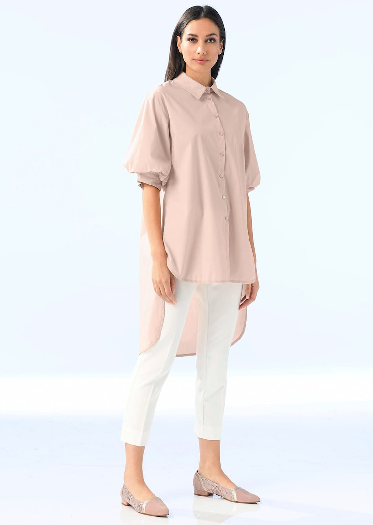Longbluse mit Puffärmeln
