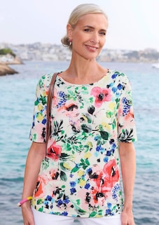 Printshirt mit floralem Alloverdruck thumbnail 7