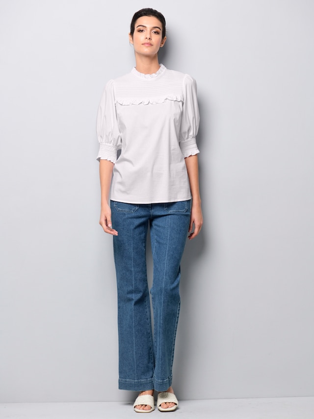 Bluse mit gesmoktem Ärmel 1
