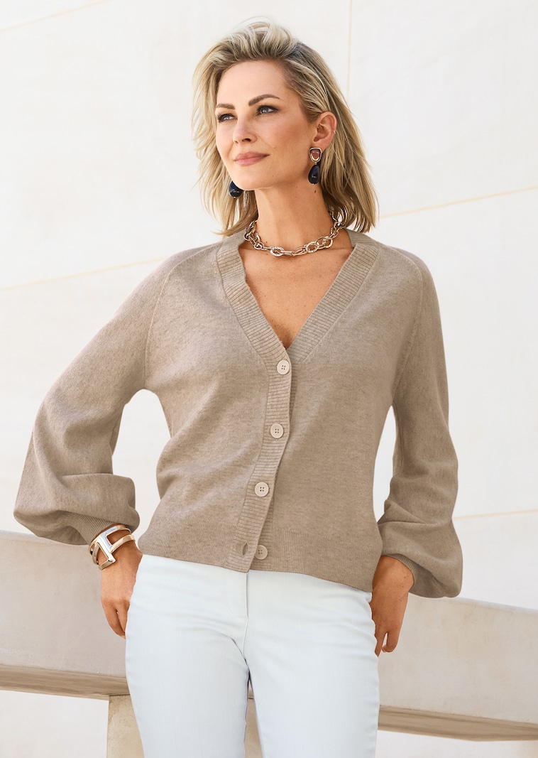 Strickjacke mit Kaschmir-Anteil