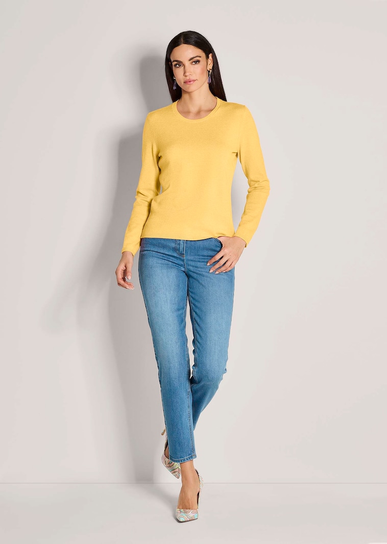 Feinstrick-Pullover mit Rundhalsausschnitt