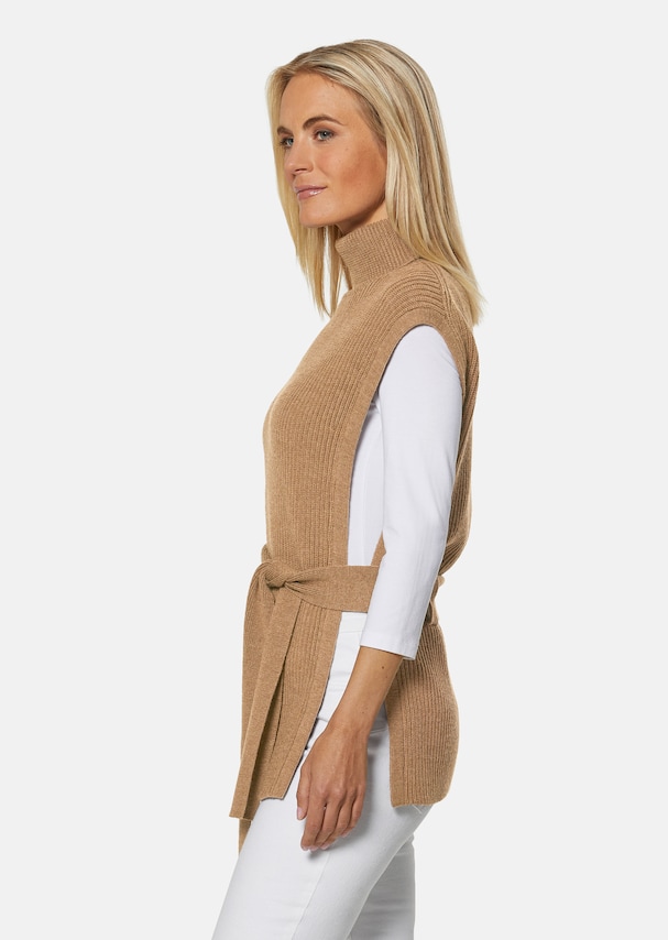 Knitted jumper with turtleneck and tie ribbon 3
