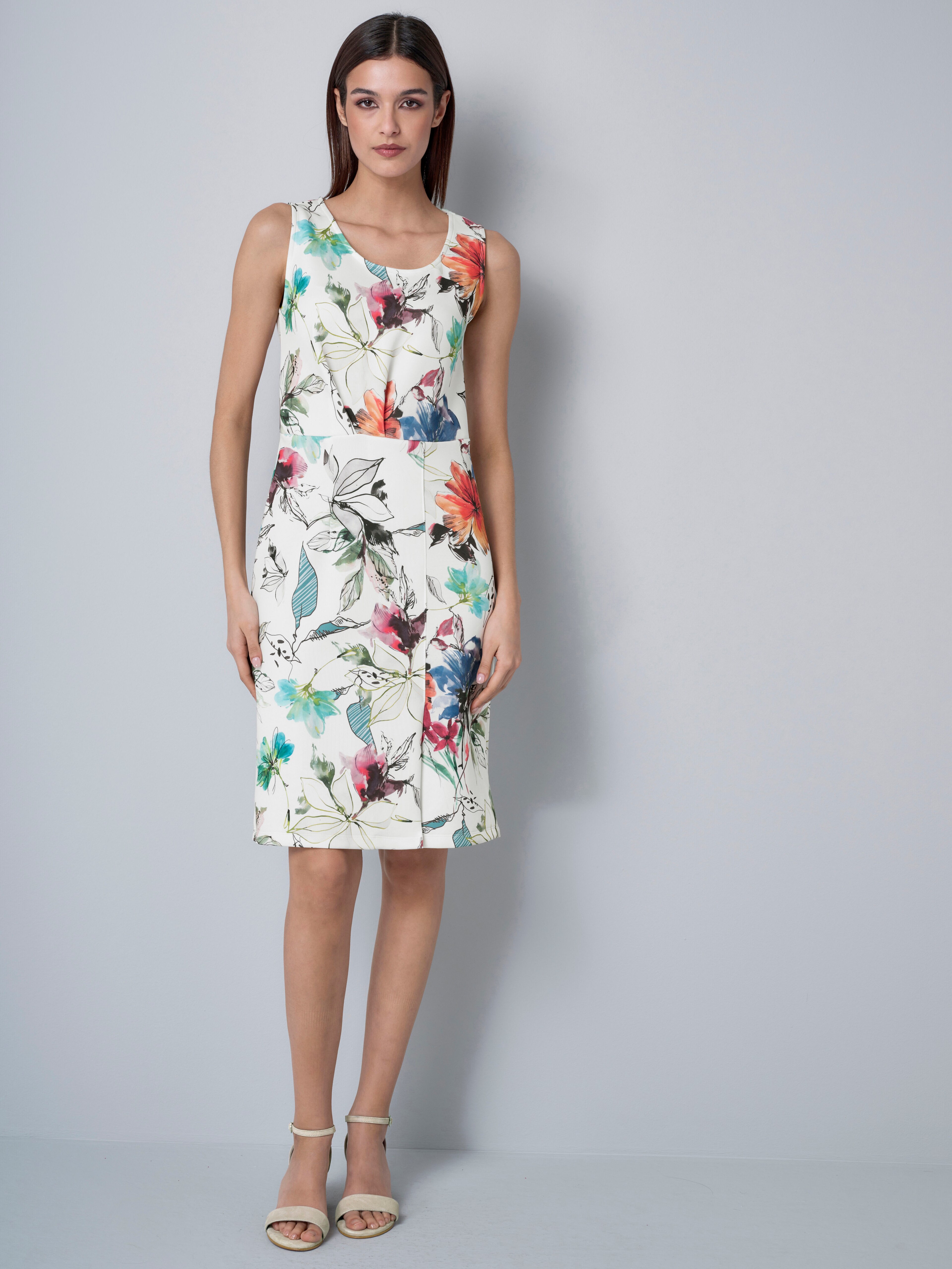 Druckkleid mit modischem Drappé