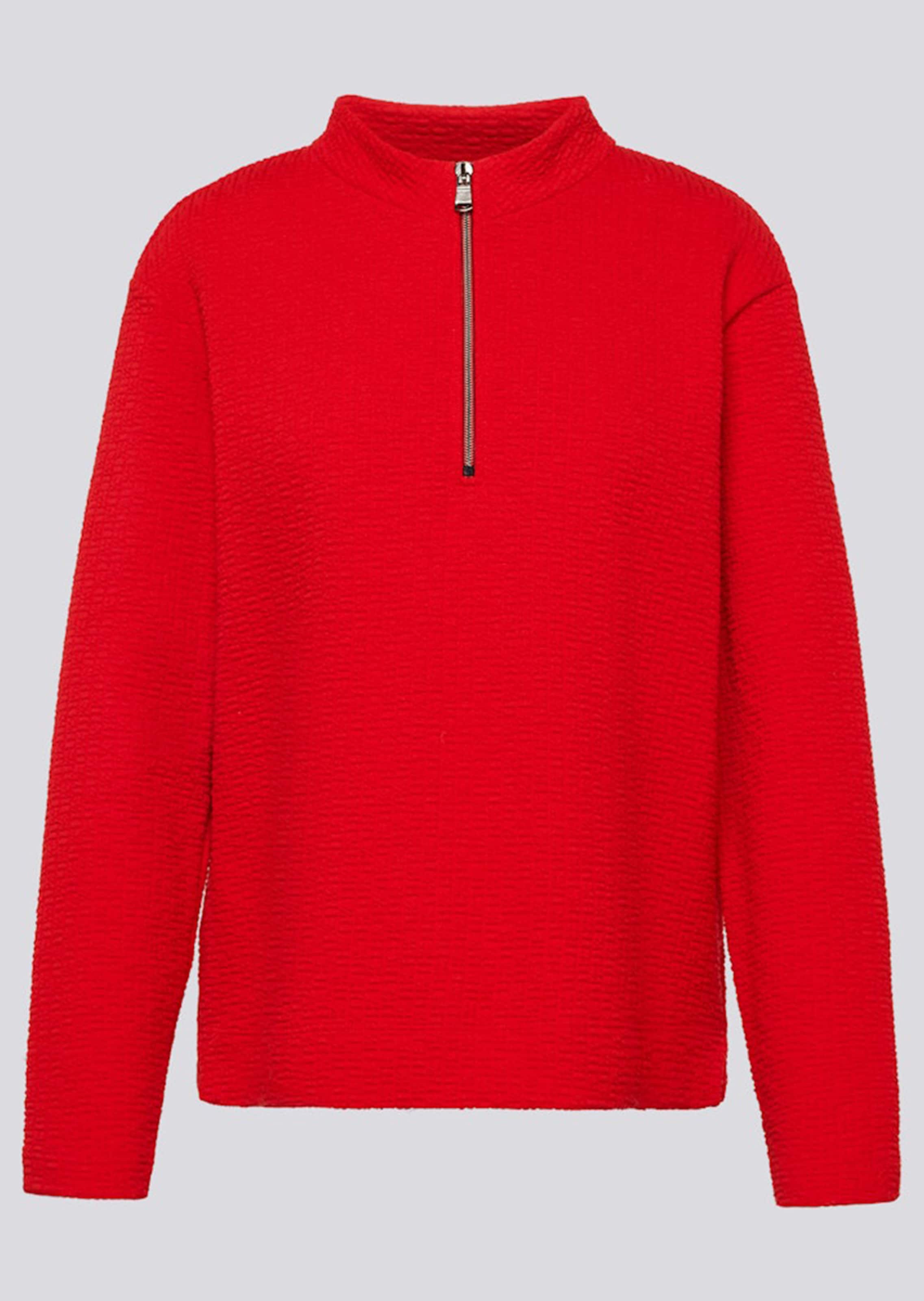 Strukturiertes Shirt mit Troyer-Kragen