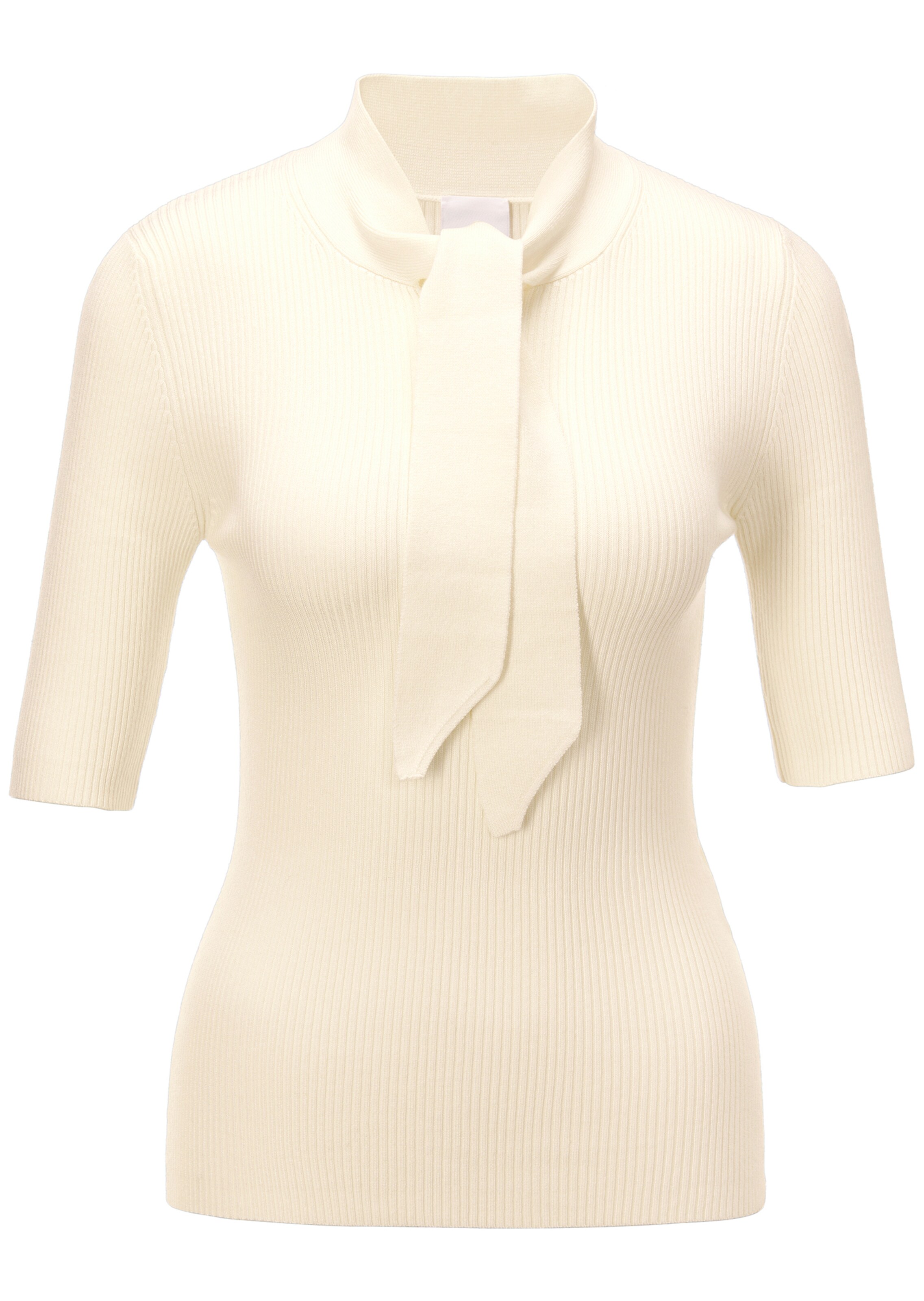 Rippstrickpullover mit Stehkragen