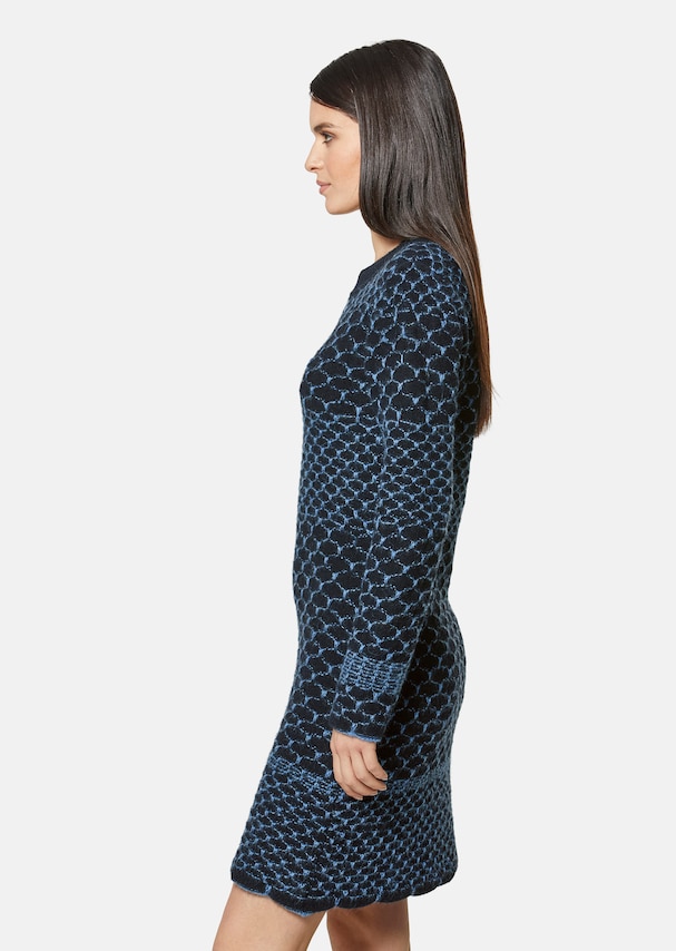 Jacquard knit dress in a high-quality wool blend 3