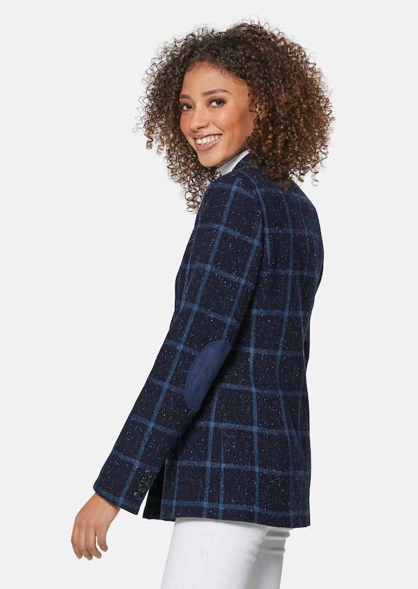 Double-breasted checked blazer in virgin wool 3