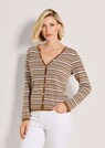 Narrow cardigan with multicoloured stripe pattern thumbnail 1