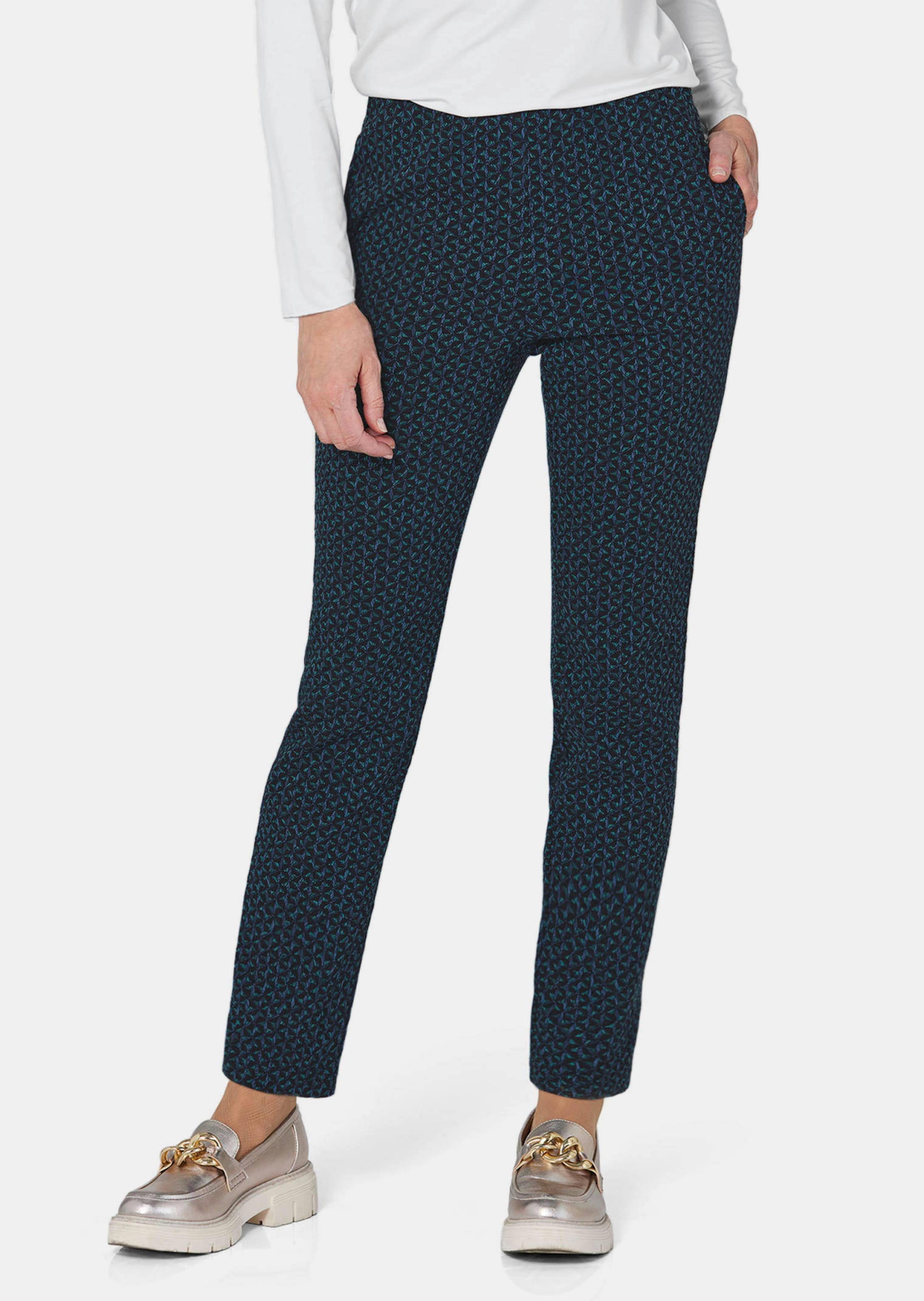 Gedessineerde broek LOUISA met jacquardpatroon