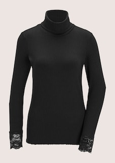 Rollkragen-Shirt mit Spitze thumbnail 6