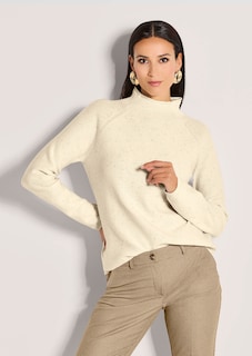 Stehkragen-Pullover mit Glanzgarn-Akzent thumbnail 1