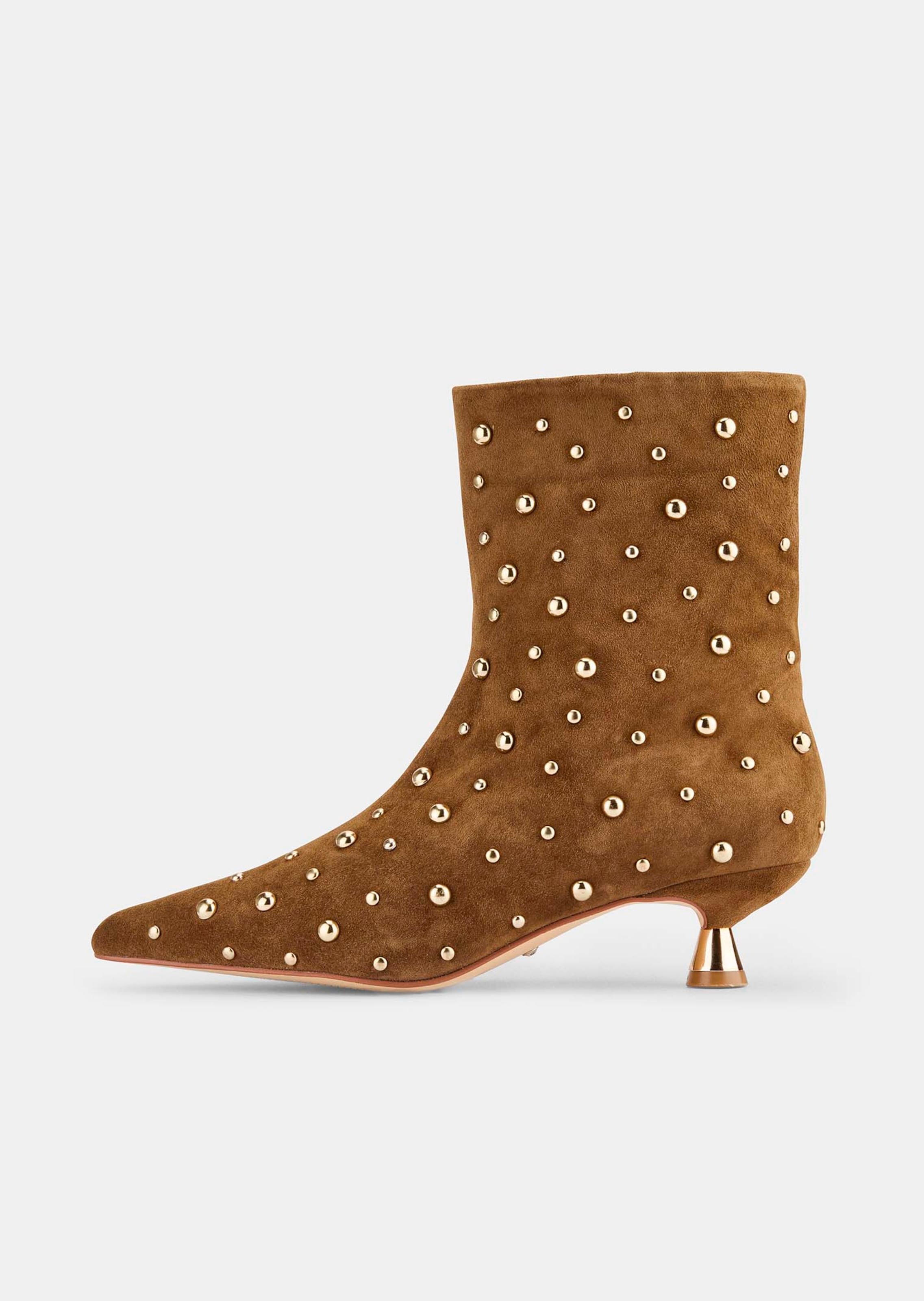 Prachtige leren enkellaarsjes met studs