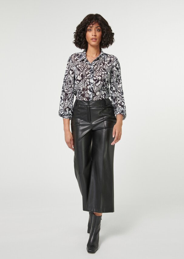 Printed blouse with pleated sleeves 1